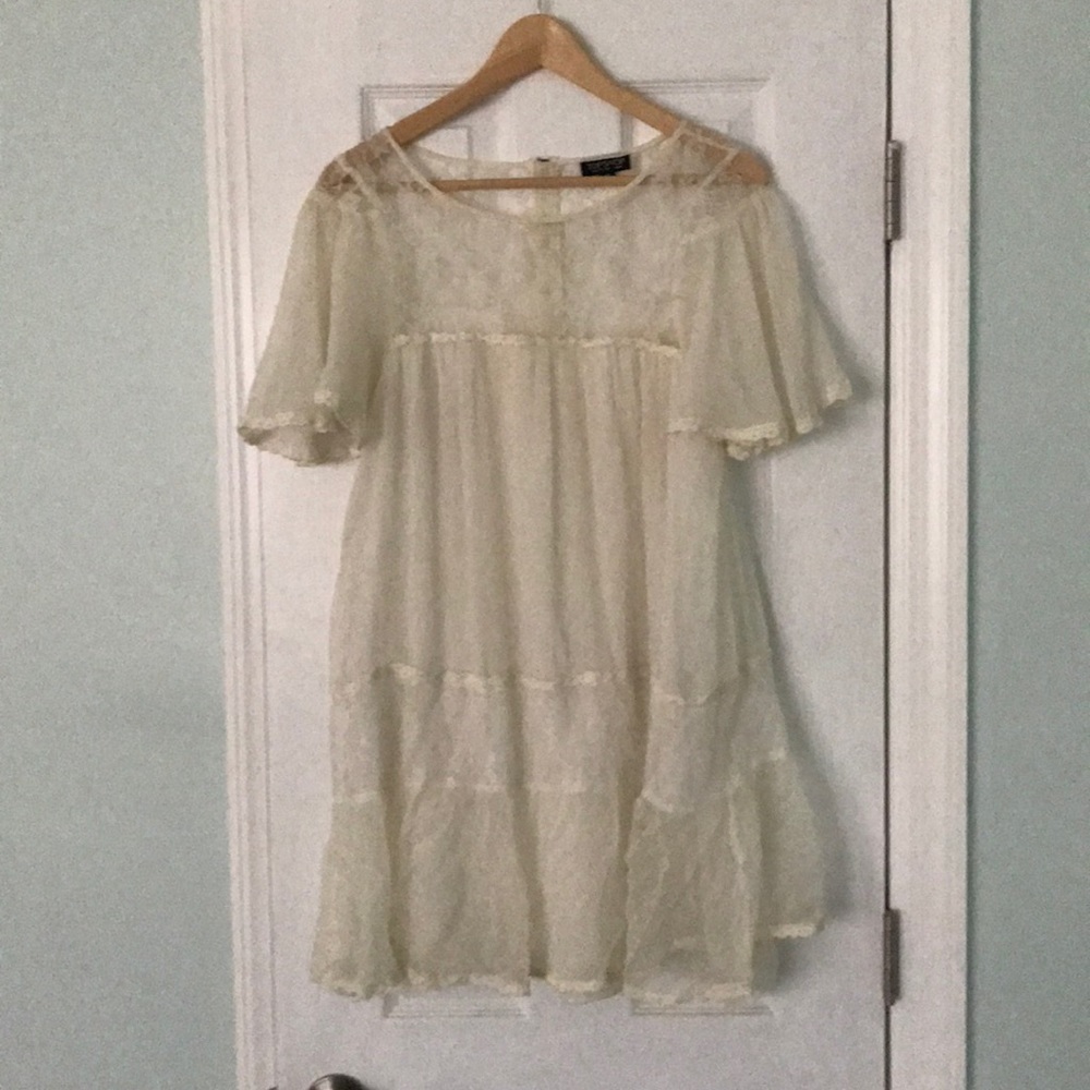 White hippy top shop dress
